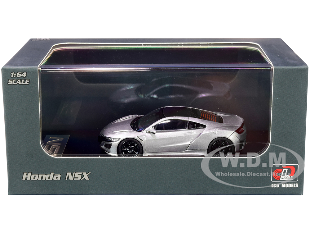 Honda NSX Silver Metallic with Carbon Top 1/64 Diecast Model Car by LCD Models