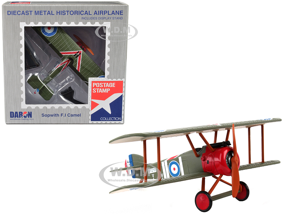 Sopwith FI Camel Fighter Aircraft "Captain Arthur Roy Brown" Royal Air Force 1/63 Diecast Model Airplane by Postage Stamp