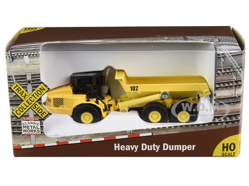 Heavy Duty Dumper Truck Yellow TraxSide Collection 1/87 (HO) Scale Diecast Model By Classic Metal Works