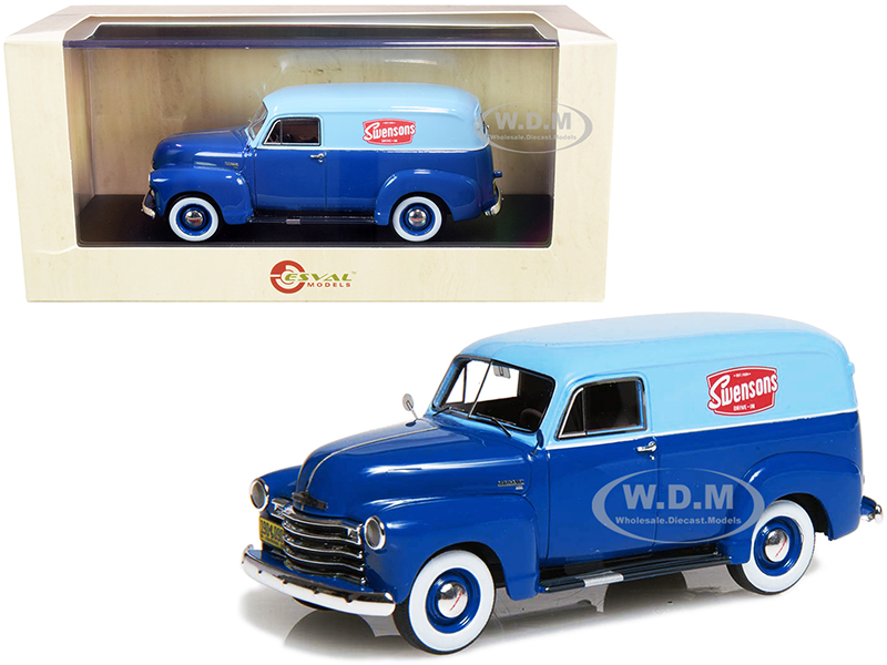 1952 Chevrolet 3100 Panel Delivery Truck "Swensons Drive-In" Dark Blue and Light Blue Limited Edition to 250 pieces Worldwide 1/43 Model Car by Esval