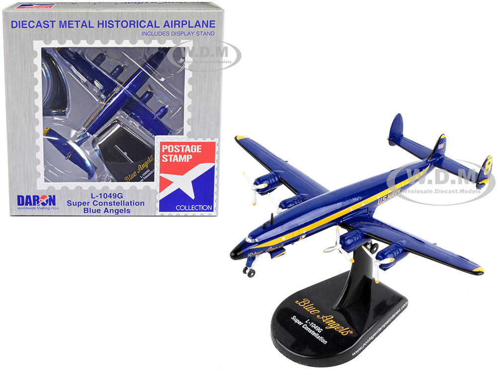 Lockheed L-1049G Super Constellation Commercial Aircraft Blue Angels United States Navy 1/300 Diecast Model Airplane by Postage Stamp
