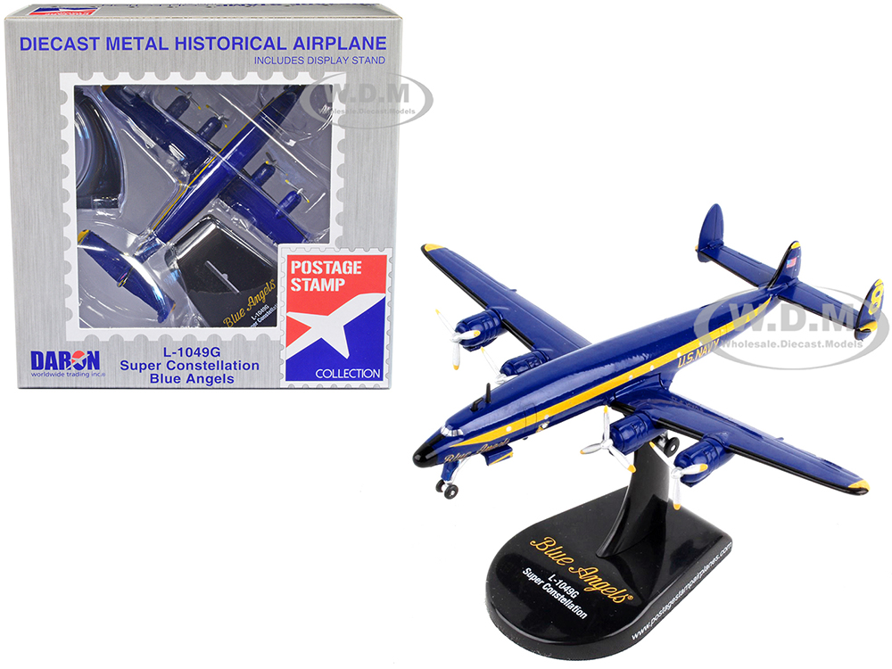 Lockheed L-1049G Super Constellation Commercial Aircraft Blue Angels United States Navy 1/300 Diecast Model Airplane By Postage Stamp