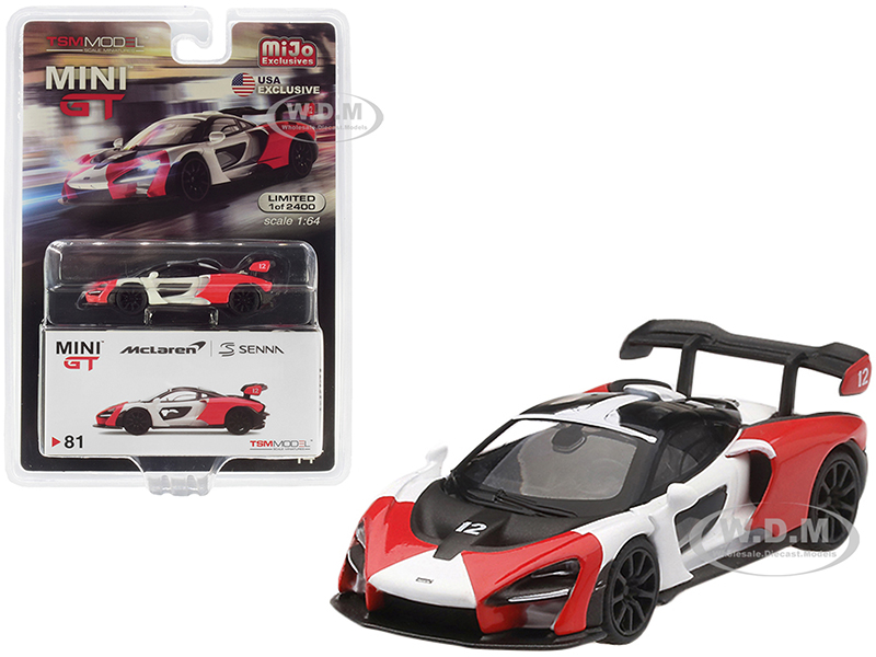 Image of McLaren Senna Orange and White Limited Edition to 2400 pieces Worldwide 1/64 Diecast Model Car by True Scale Miniatures