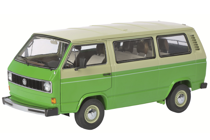 1979-1990 Volkswagen T3 Bus Green/beige 1/18 Diecast Model Car By Schuco