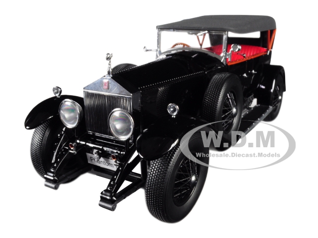 Rolls Royce Phantom I Black With Red Interior 1/18 Diecast Model Car By Kyosho