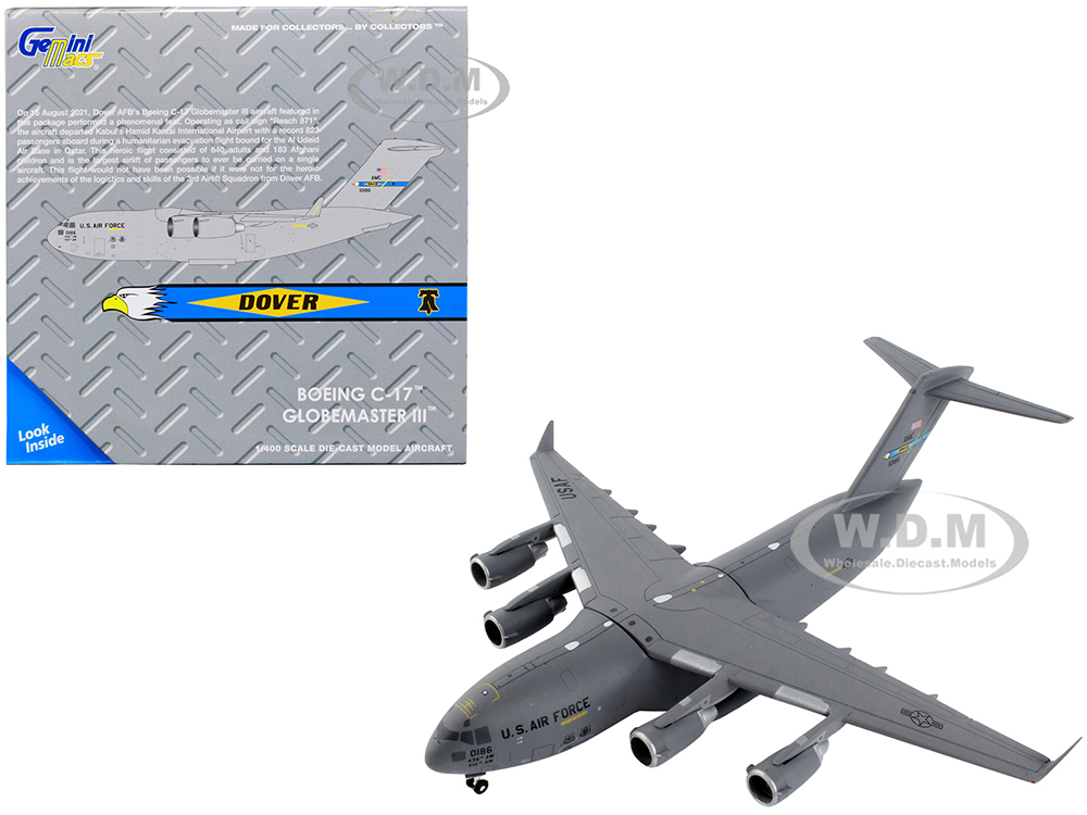 McDonnell Douglas C-17 Globemaster III Transport Aircraft "436th AW Eagle Wing Dover AFB" United States Air Force "Gemini Macs" Series 1/400 Diecast