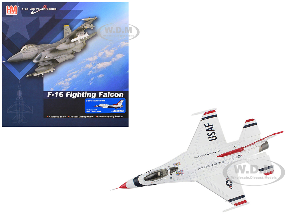 Lockheed F-16C Fighting Falcon Fighter Aircraft "Thunderbirds 1-6 Decals Royal International Air Tattoo" (2017) United States Air Force "Air Power Se