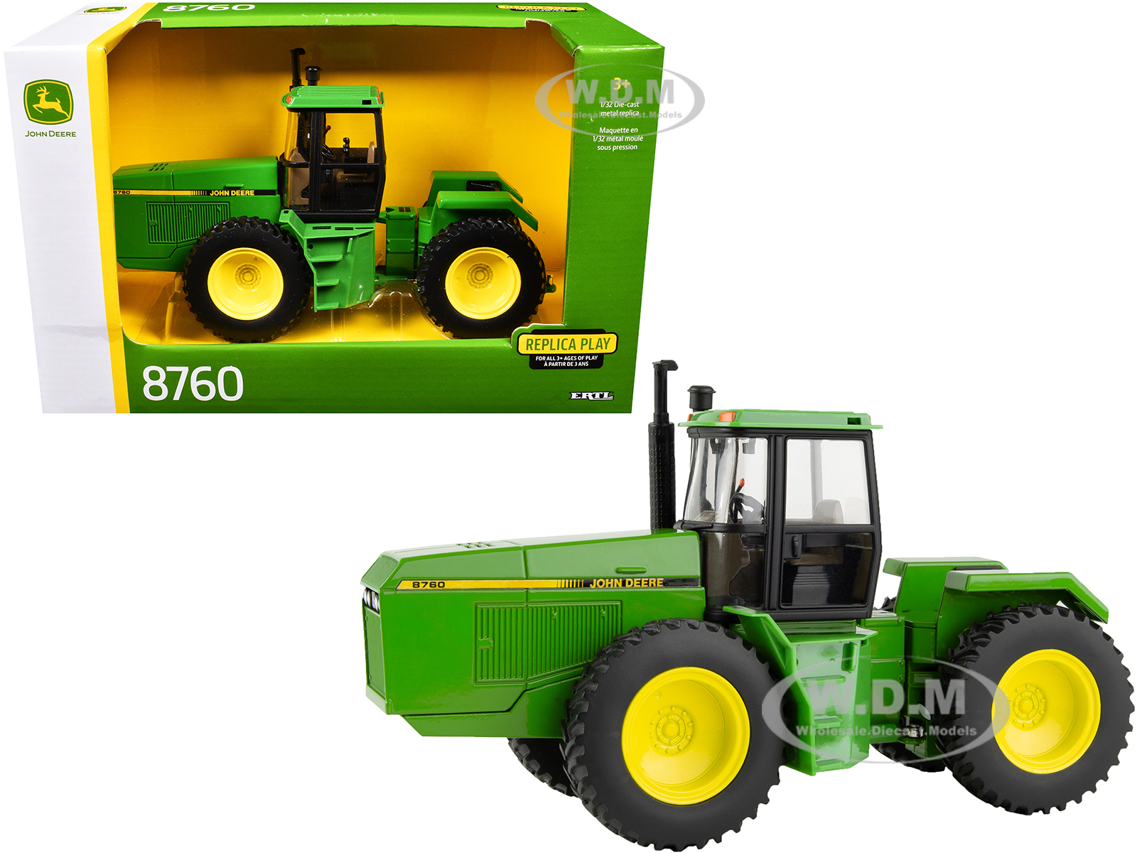John Deere 8760 Tractor Green Replica Play Series 1/32 Diecast Model by ERTL TOMY