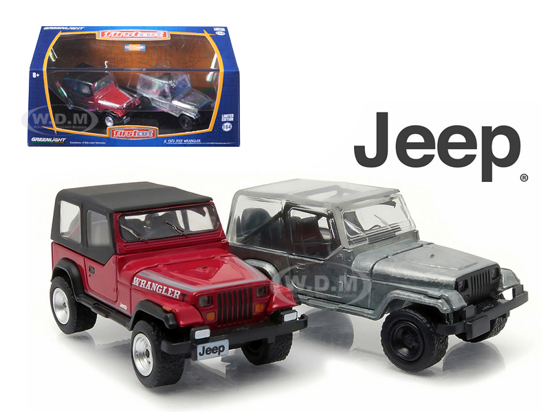 1987-95 Jeep Wrangler Yj Hobby Only Exclusive 2 Cars Set 1/64 Diecast Model Cars By Greenlight