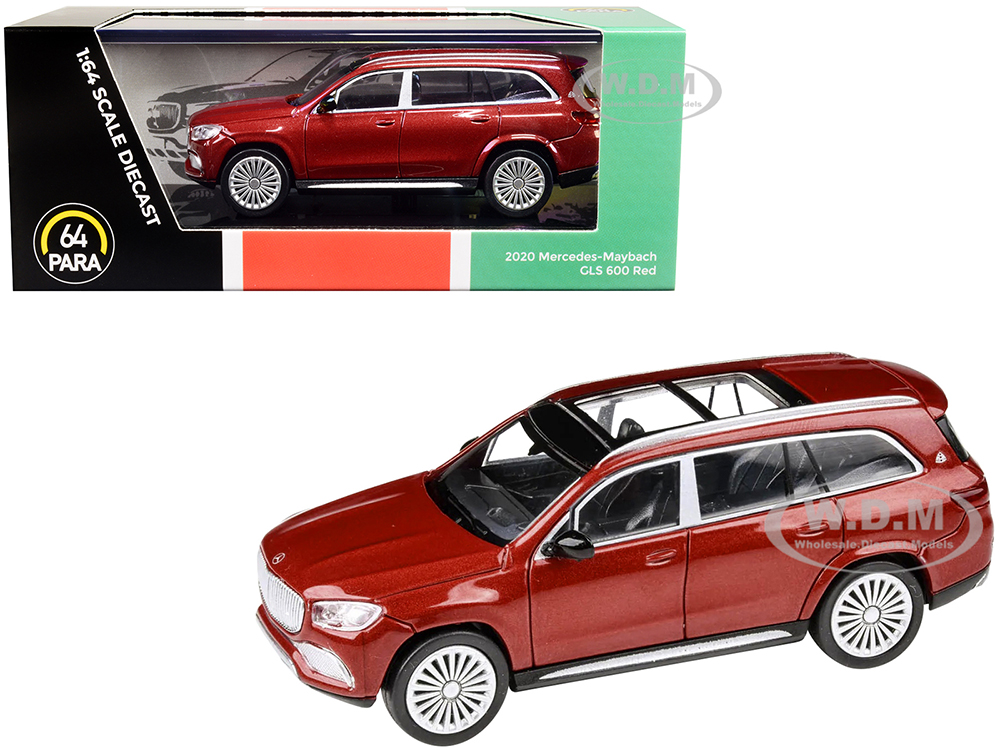 2020 Mercedes-Maybach GLS 600 with Sunroof Red Metallic 1/64 Diecast Model Car by Paragon Models