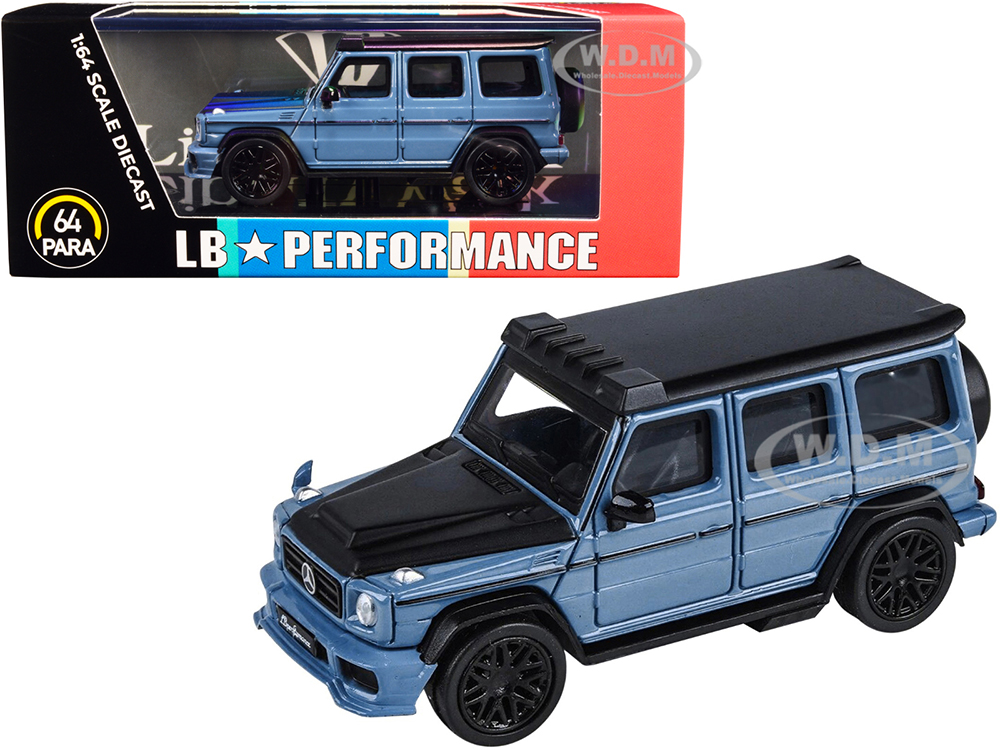 Mercedes-AMG G 63 LBWK China Blue and Matt Black "LB Performance" 1/64 Diecast Model Car by Paragon Models