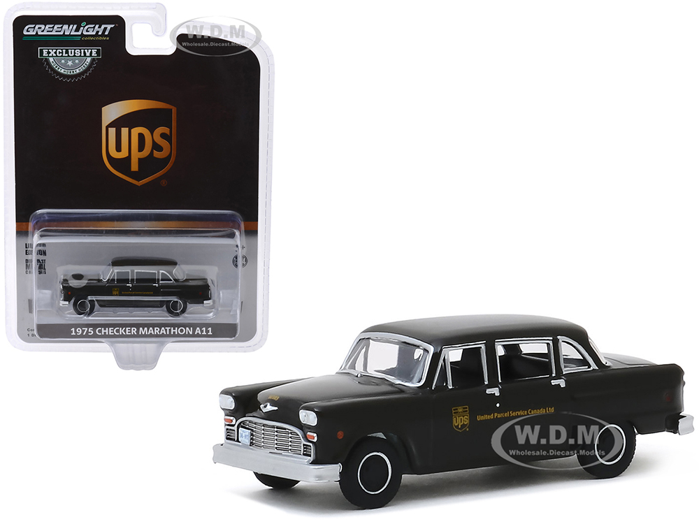 1975 Checker Marathon A11 Parcel Delivery United Parcel Service Canada Ltd (UPS) Dark Brown Hobby Exclusive 1/64 Diecast Model Car By Greenlight