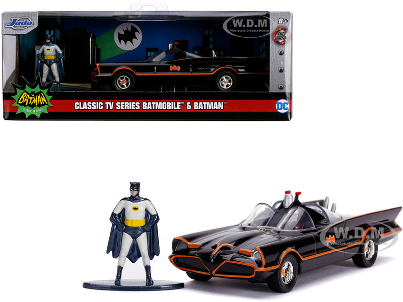 1966 Batmobile with Diecast Batman Figurine "Batman" (1966-1968) Classic TV Series "DC Comics" "Hollywood Rides" Series 1/32 Diecast Model Car by Jad