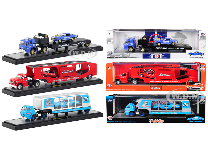 Auto Haulers Release 36 Set Of 3 Trucks Limited Edition To 5880 Pieces Worldwide 1/64 Diecast Models By M2 Machines
