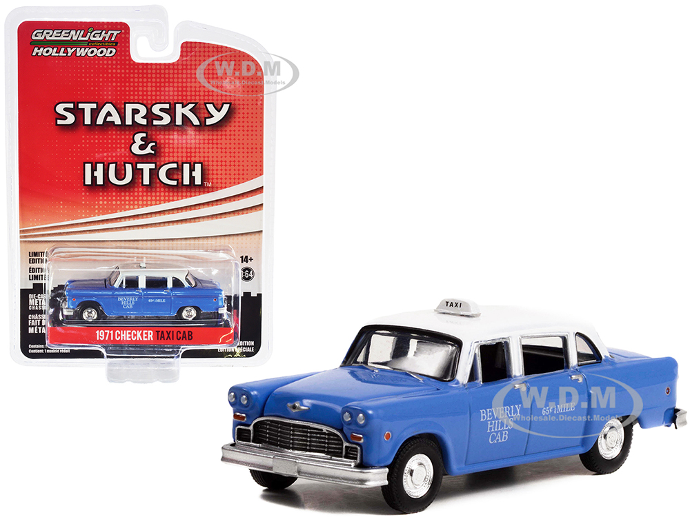 1971 Checker Taxi Blue with White Top "Beverly Hills Cab" "Starsky and Hutch" (1975-1979) TV Series Hollywood Special Edition Series 2 1/64 Diecast M