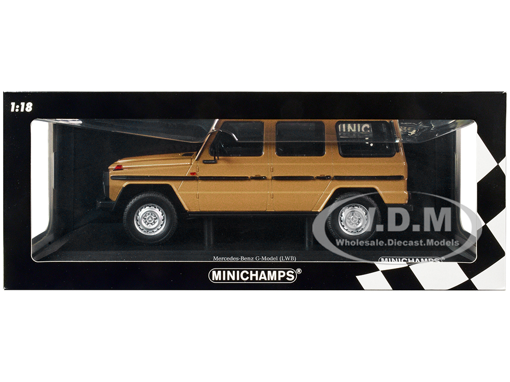 1980 Mercedes-Benz G-Model (LWB) Beige with Black Stripes Limited Edition to 504 pieces Worldwide 1/18 Diecast Model Car by Minichamps
