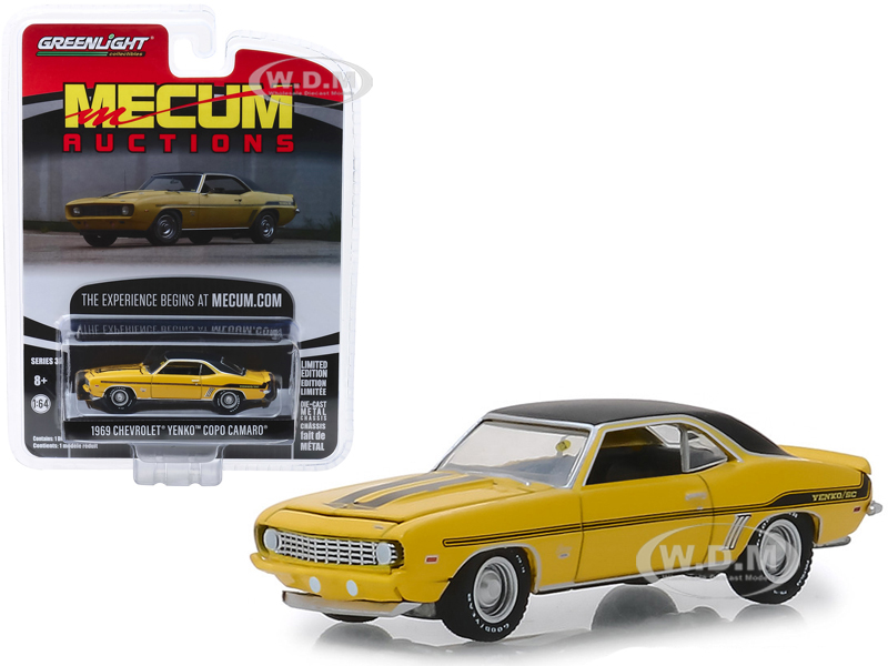 1969 Chevrolet Yenko/sc Copo Camaro Daytona Yellow With Black Top And Stripes (chicago 2018) "mecum Auctions Collector Cars" Series 3 1/64 Diecast Mo