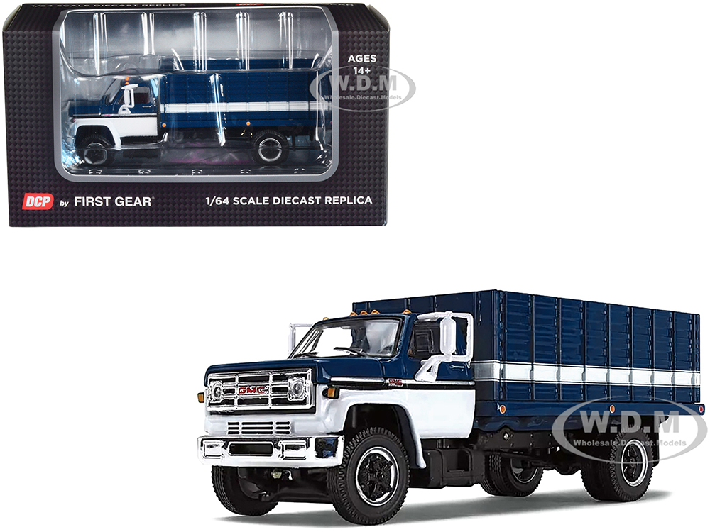 1970s GMC 6500 Grain Truck Blue and White 1/64 Diecast Model by DCP/First Gear