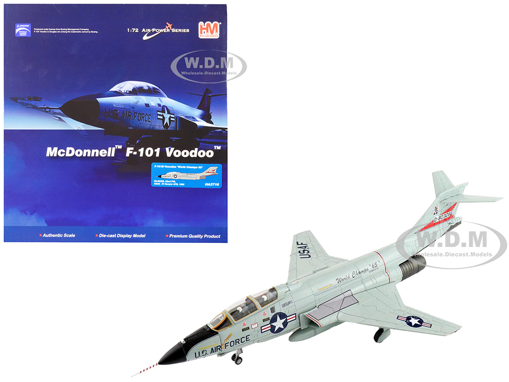 McDonnell F-101B Voodoo Fighter Aircraft World Champs 65 62nd Fighter Squadron K. I. Sawyer Air Force Base United States Air Force Air Power Series 1/72 Diecast Model by Hobby Master