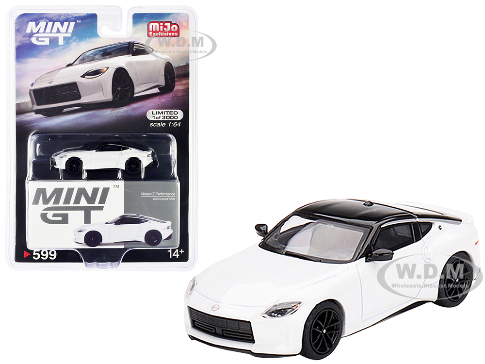 2023 Nissan Z Performance Everest White Metallic with Black Top Limited Edition to 3000 pieces Worldwide 1/64 Diecast Model Car by Mini GT