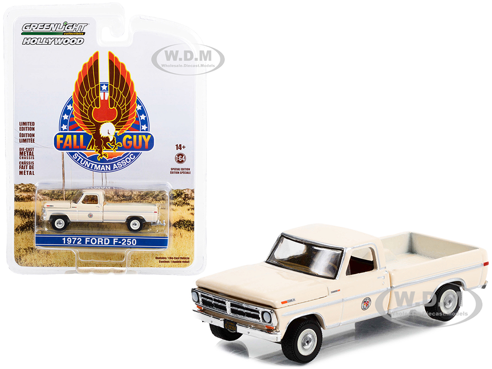 1972 Ford F-250 Pickup Truck Cream "Camper Special" "Fall Guy Stuntman Association" Hollywood Special Edition 1/64 Diecast Model Car by Greenlight