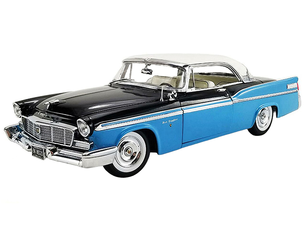 1956 Chrysler New Yorker St. Regis Stardust Blue and Raven Black with White Top Limited Edition to 750 pieces Worldwide 1/18 Diecast Model Car by ACM