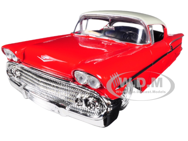 Image of 1958 Chevrolet Impala Red "Lowrider Series" Street Low 1/24 Diecast Model Car by Jada