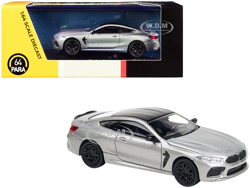 BMW M8 Coupe Donington Gray Metallic with Black Top 1/64 Diecast Model Car by Paragon Models