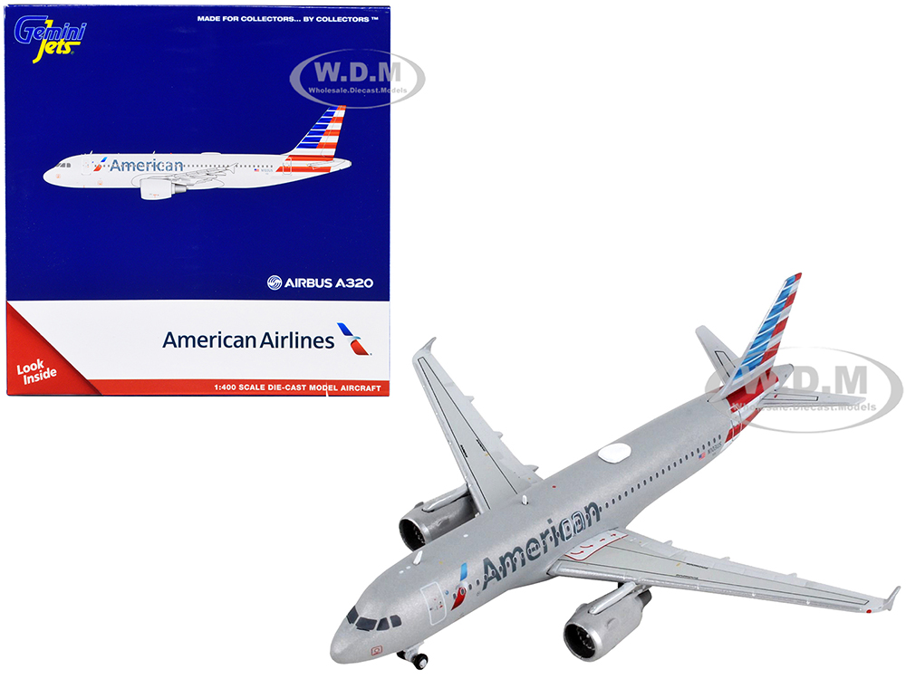 Airbus A320 Commercial Aircraft American Airlines Gray 1/400 Diecast Model Airplane by GeminiJets