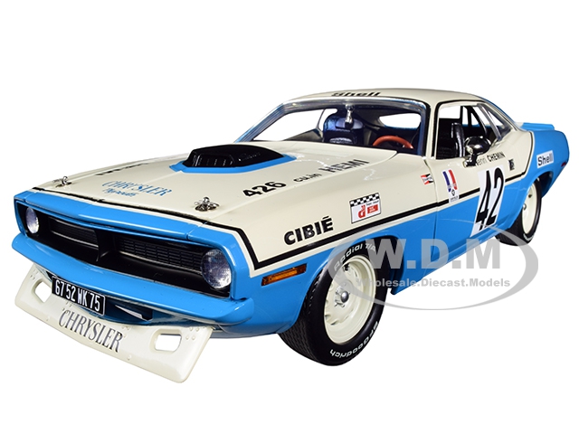 Image of 1970 Plymouth Hemi Barracuda 42 Henri Chemin "Chrysler of France" Limited Edition to 696 pieces Worldwide 1/18 Diecast Model Car by Acme