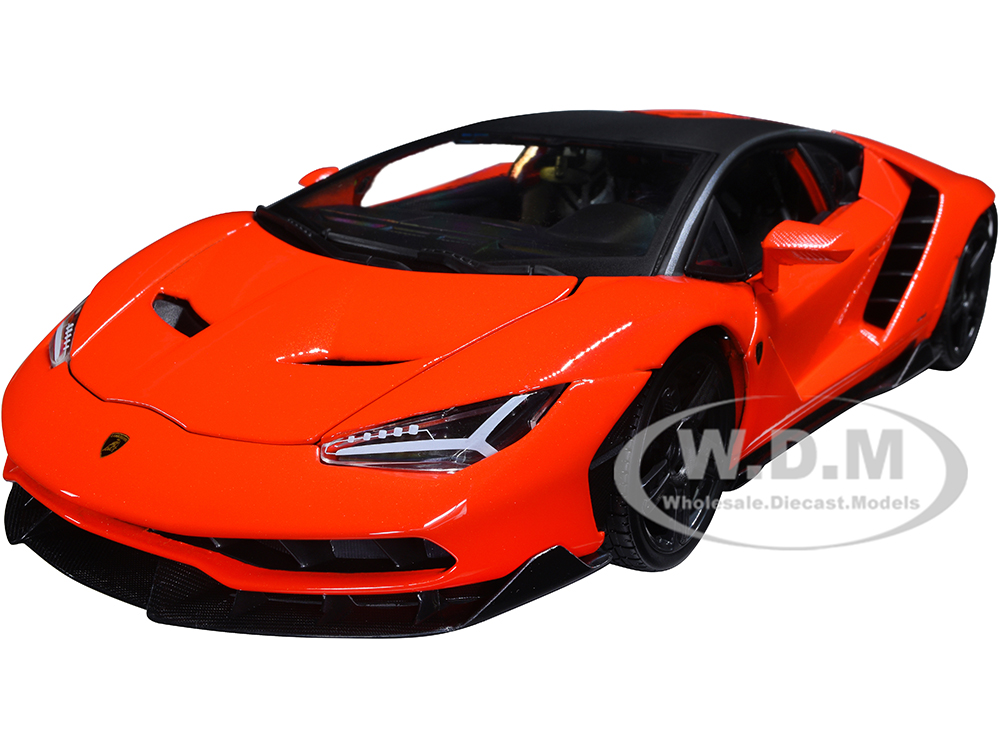 Lamborghini Centenario Orange with Matt Black Top Special Edition 1/18 Diecast Model Car by Maisto