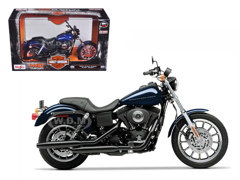 2004 Harley-Davidson Dyna Super Glide Sport Blue 1/12 Diecast Motorcycle Model By Maisto