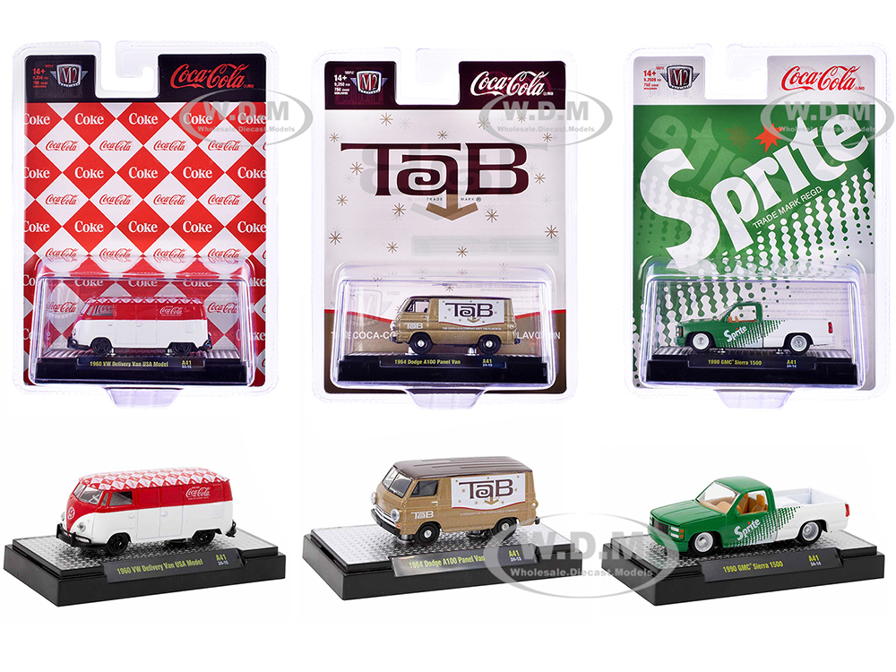"Sodas" Set of 3 pieces Release 41 Limited Edition to 9250 pieces Worldwide 1/64 Diecast Model Cars by M2 Machines