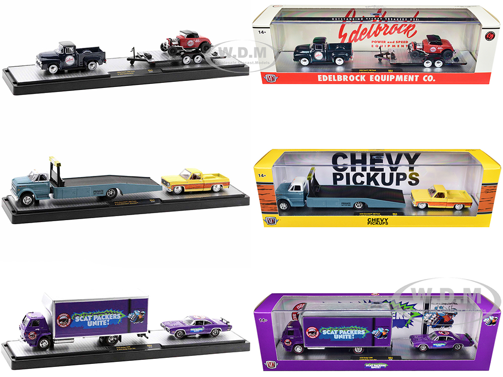 Auto Haulers Set of 3 Trucks Release 64 Limited Edition to 8400 pieces Worldwide 1/64 Diecast Model Cars by M2 Machines