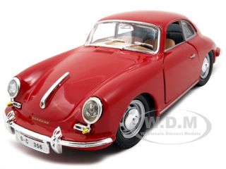 1961 Porsche 356 B Coupe Red 1/24 Diecast Model Car By Bburago