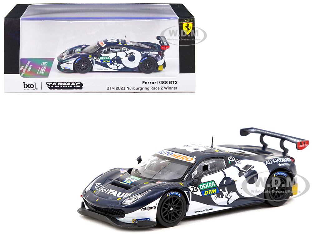 Ferrari 488 GT3 23 Alex Albon Winner "DTM Nurburgring Race 2" (2021) "Hobby64" Series 1/64 Diecast Model Car by Tarmac Works