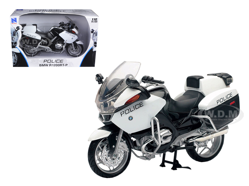 Image of BMW R1200 RT-P U.S. Police White 1/12 Diecast Motorcycle Model by New Ray