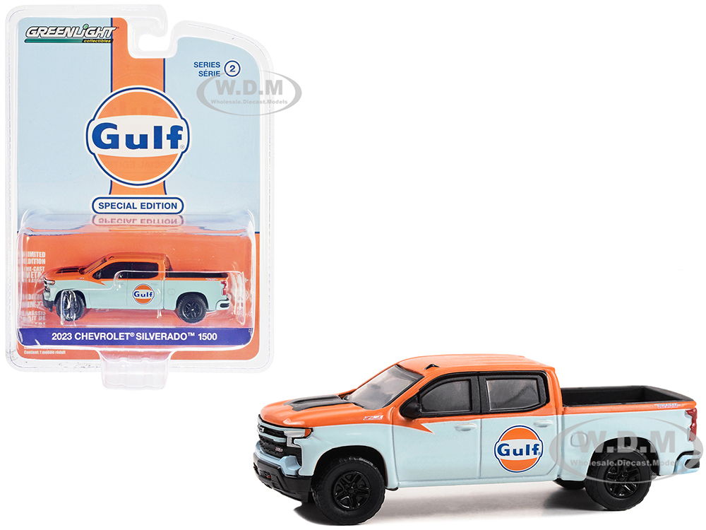 2023 Chevrolet Silverado 1500 Z71 Pickup Truck Light Blue and Orange 