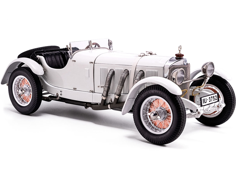 1928 Mercedes Benz SSK White Hermann zu Leiningen Limited Edition to 1000 pieces Worldwide 1/18 Diecast Model Car by CMC