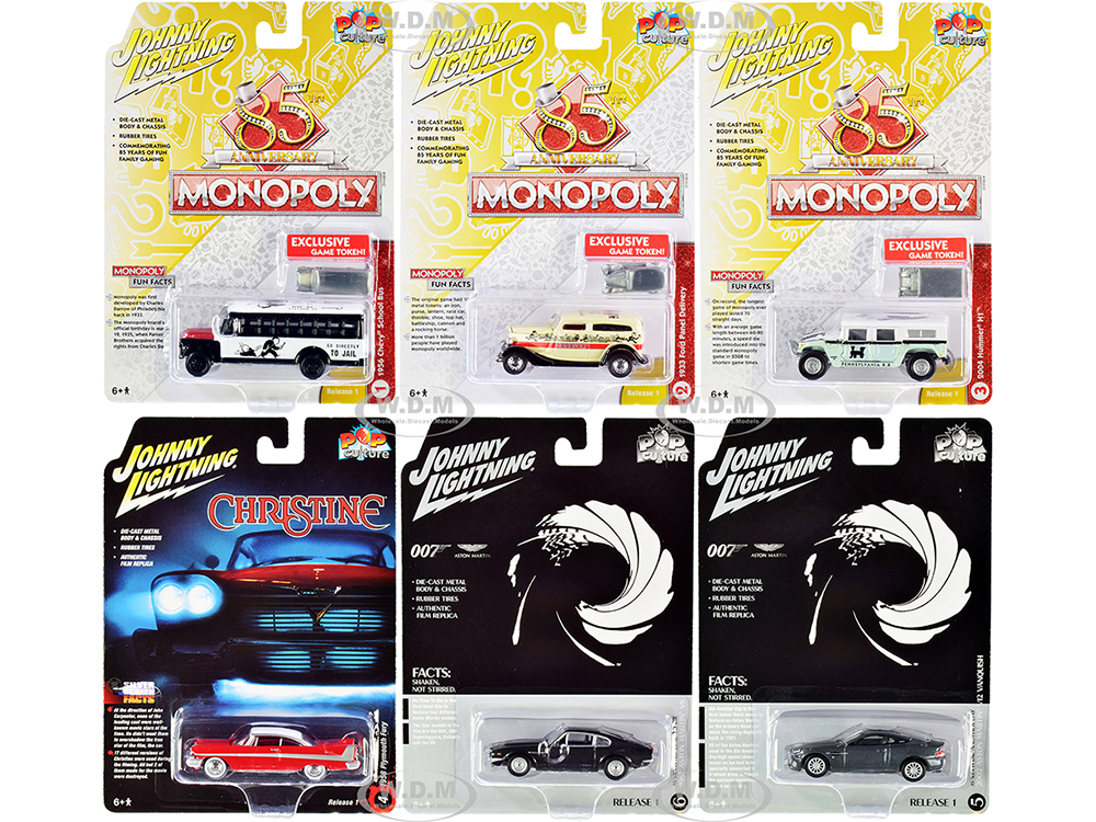 Pop Culture 2020 Set of 6 Cars Release 1 1/64 Diecast Model Cars by Johnny Lightning