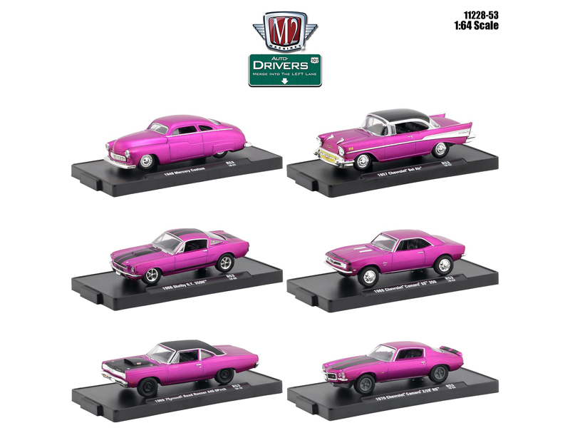 Drivers 6 Cars Set Release 53 In Blister Packs 1/64 Diecast Model Cars By M2 Machines