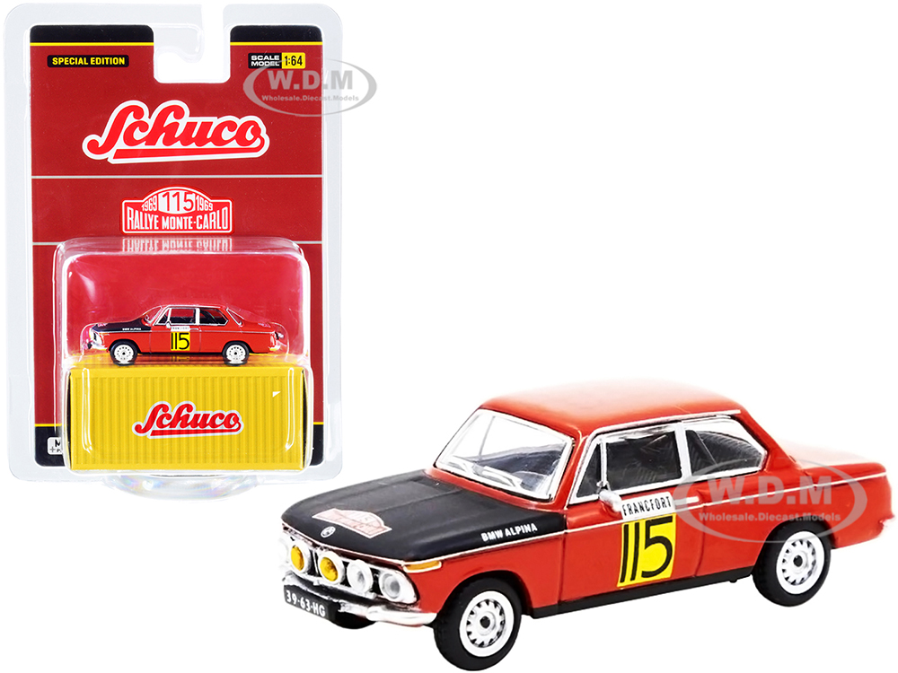 BMW 2002 #115 Rally Monte Carlo (1969) 1/64 Diecast Model Car by Schuco & Tarmac Works