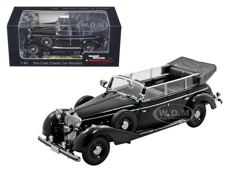Image of 1938 Mercedes 770K Parade Car Black 1/43 Diecast Car Model by Signature Models