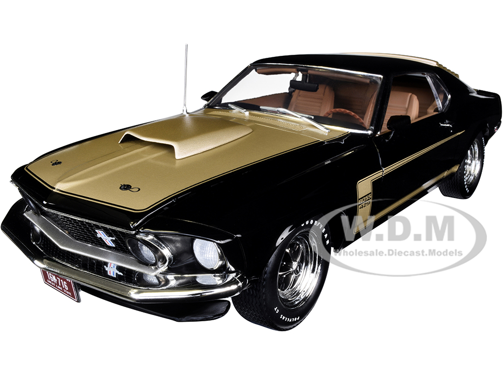 1969 Ford Mustang Boss 429 Semon "Bunkie" Knudsons Prototype Black and Gold Limited Edition to 1500 pieces Worldwide 1/18 Diecast Model Car by ACME