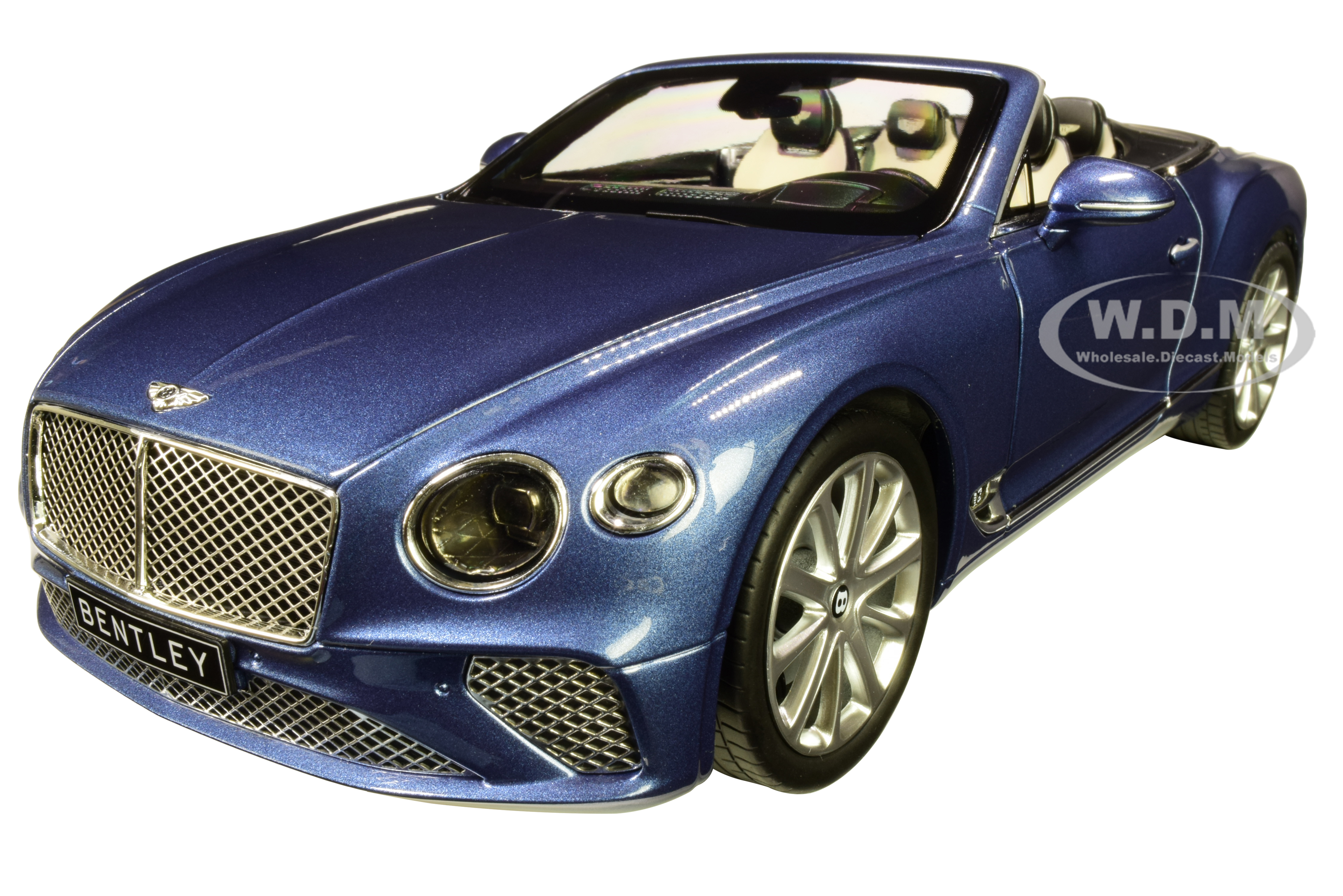 2019 Bentley Continental Gt Convertible Blue Crystal Metallic 1/18 Diecast Model Car By Norev