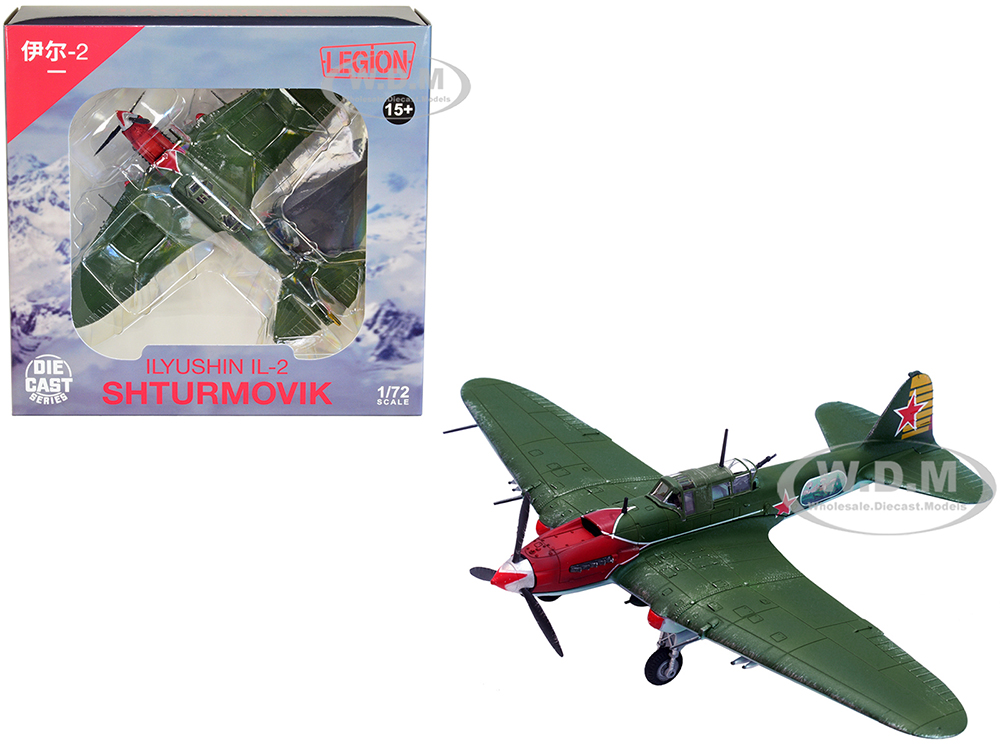 Ilyushin IL-2M3 Sturmovik Aircraft Green Double Hero of the Soviet Union Nelson Stepanyan Soviet Air Force 1/72 Diecast Model Airplane by Legion