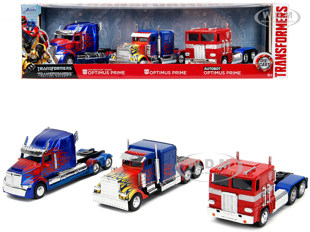 "Transformers" Optimus Prime Trucks Set of 3 pieces "Hollywood Rides" Series 1/32 Diecast Model Cars by Jada