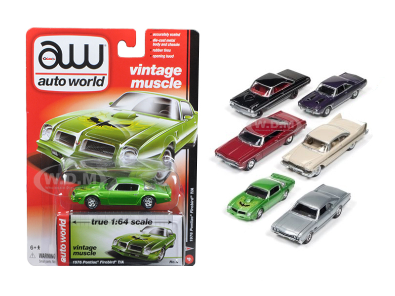 Autoworld Muscle Cars Release 5b Premium Licensed Set Of 6 Cars 1/64 Diecast Model Cars By Autoworld