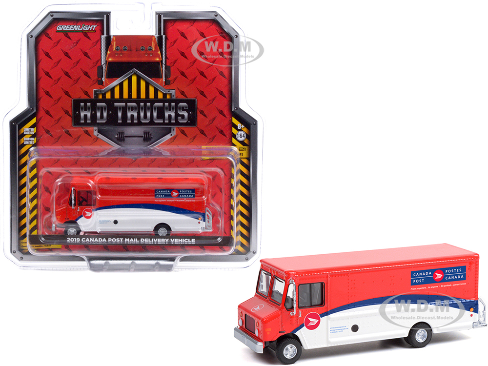 2019 Mail Delivery Vehicle Canada Post Red And White With Blue Stripes H.D. Trucks Series 21 1/64 Diecast Model By Greenlight