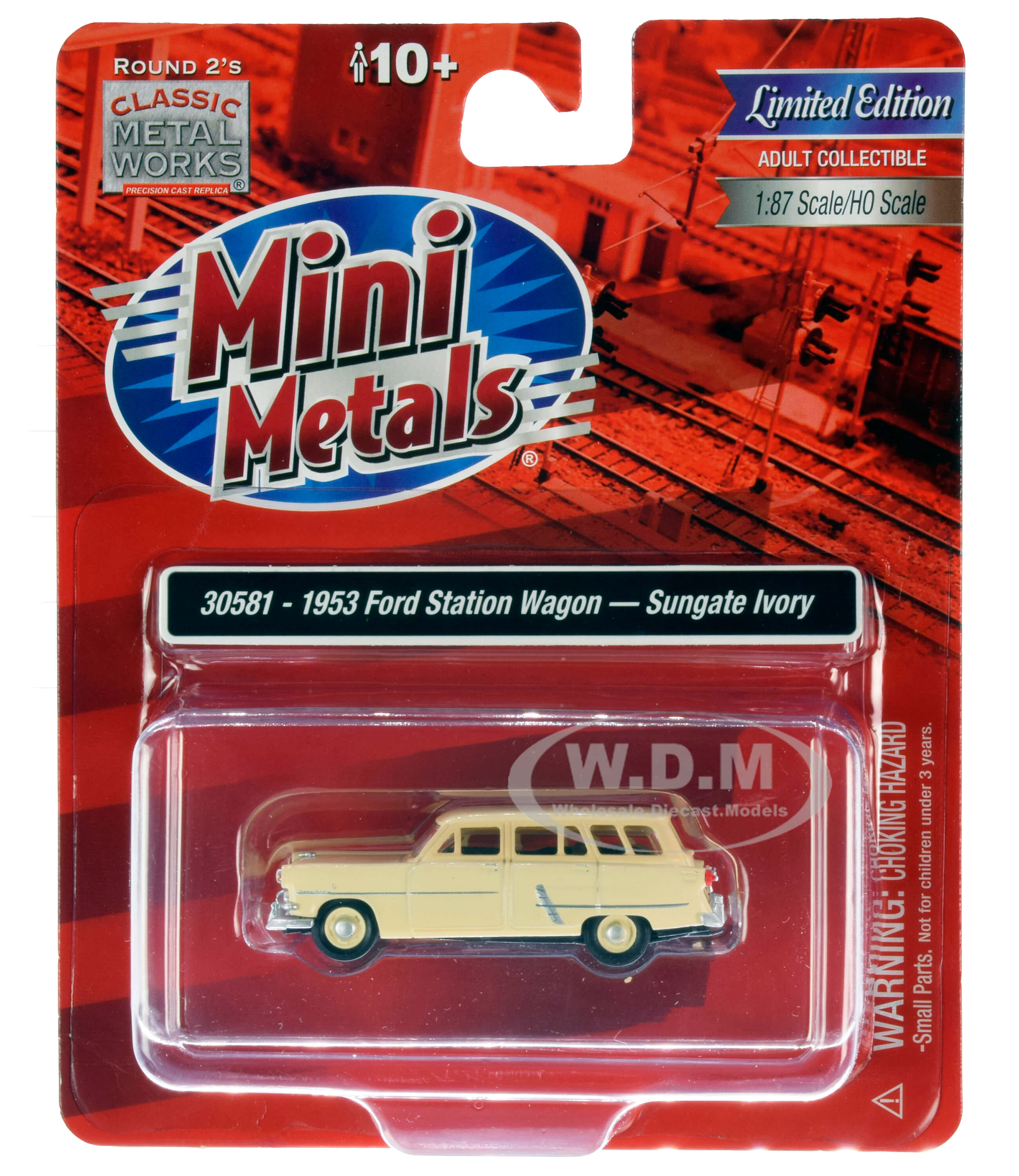 Image of 1953 Ford Station Wagon Sungate Ivory 1/87 (HO) Scale Model Car by Classic Metal Works